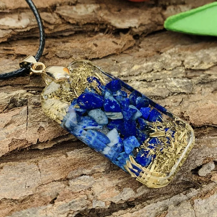 Natural Lapis Lazuli Sri Yantra Necklace Orgone Metatron Cube Pendant Orgonite Energy Chakela Reiki Metal Crystal Jewelry Gift - Image 4