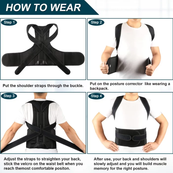 Back Brace Posture Corrector for Women & Men,Back Straightener, Scoliosis and Hunchback Correction,Adjustable Posture Trainer - Image 7