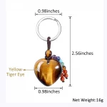 Natural Rose Quartz Heart Crystal Keychain 7 Chakra Healing Gemstone Key Ring Charm for Women Girls - Image 4