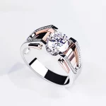 14K white gold Mens Ring Luxury Invisible Setting Natural Diamond Jewelry Hiphop/Rock Silver 925 Jewelry Wide Ring Men women - Image 2