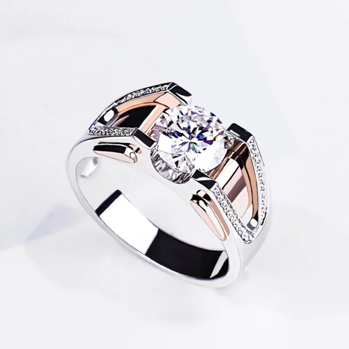 14K white gold Mens Ring Luxury Invisible Setting Natural Diamond Jewelry Hiphop/Rock Silver 925 Jewelry Wide Ring Men women - Image 2
