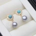 Real Silver 925 White Pearl Earrings Jewelry Women,Cultured Natural Freshwater Earrings Pearl Dangle Wife Mother Party Gifts - Image 4