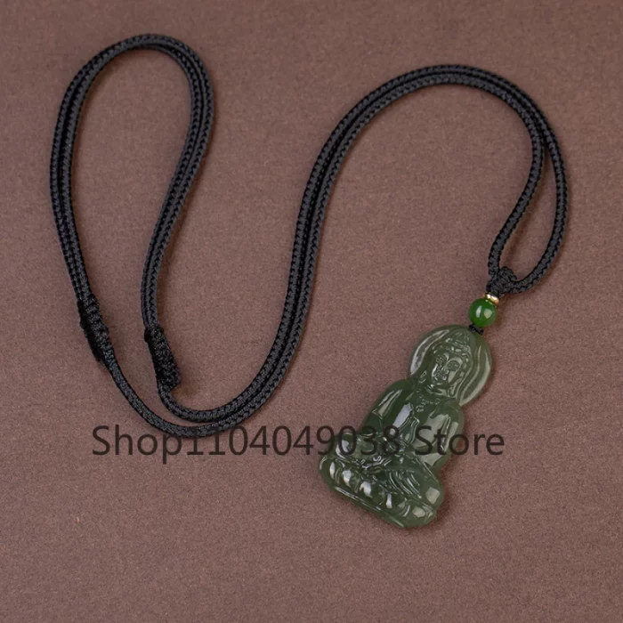 Guanyin Head Pendant Necklace Jade Pendant Bodhisattva Pendant Ladies' Fashion Matching Natural Jewelry - Image 6