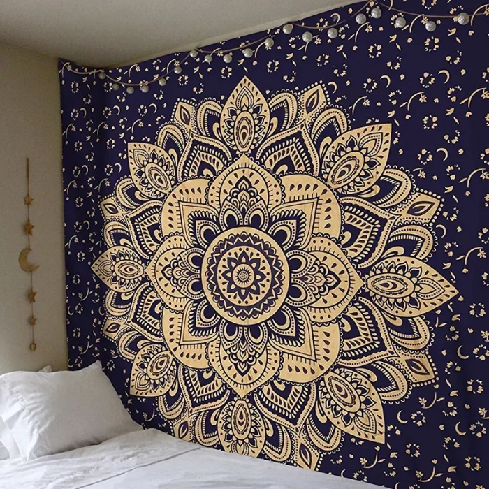150cm Mandala Print Tapestry Wall Hanging Carpet Throw Yoga Beach Mat Blanket Large Sleeping Pad Wall Art Tapestry Decorations - Image 5