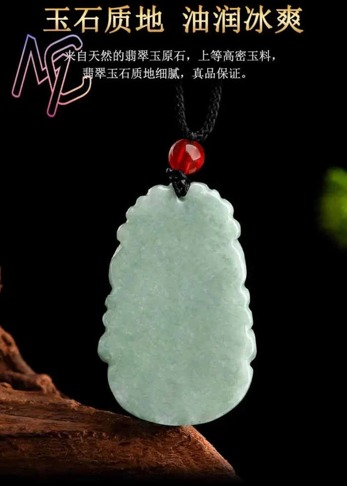 Green Myanmar Jadeite Chinese Zodiac Pendant Designer Real Jade Charm Gemstone Talismans Carved Amulet Necklace Luxury - Image 5