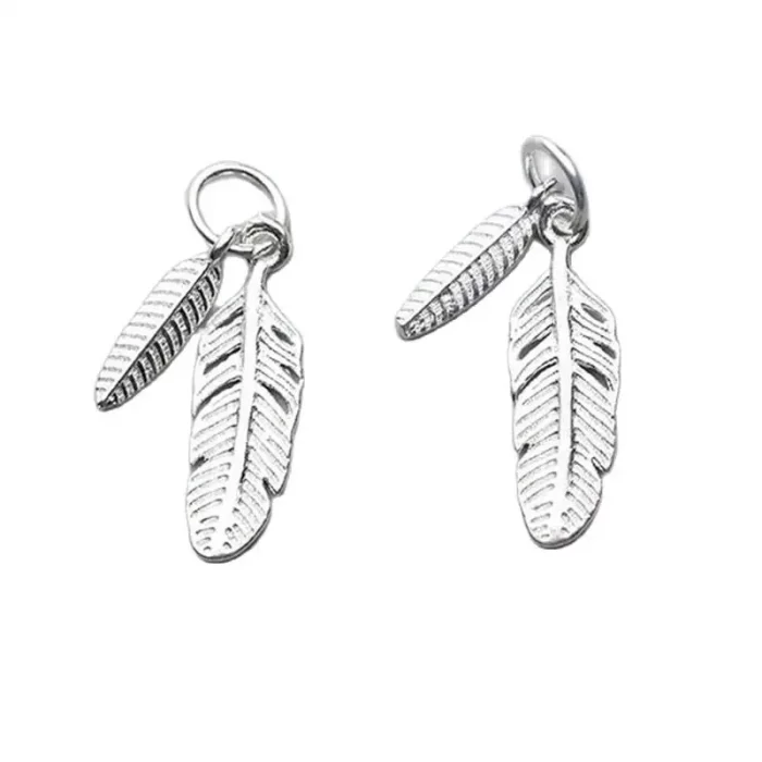 Fashion Classic Feather Design Charms 925 Sterling Silver Men Women Jewelry Accessories DIY Earrings Necklace Pendant Materials - Image 7