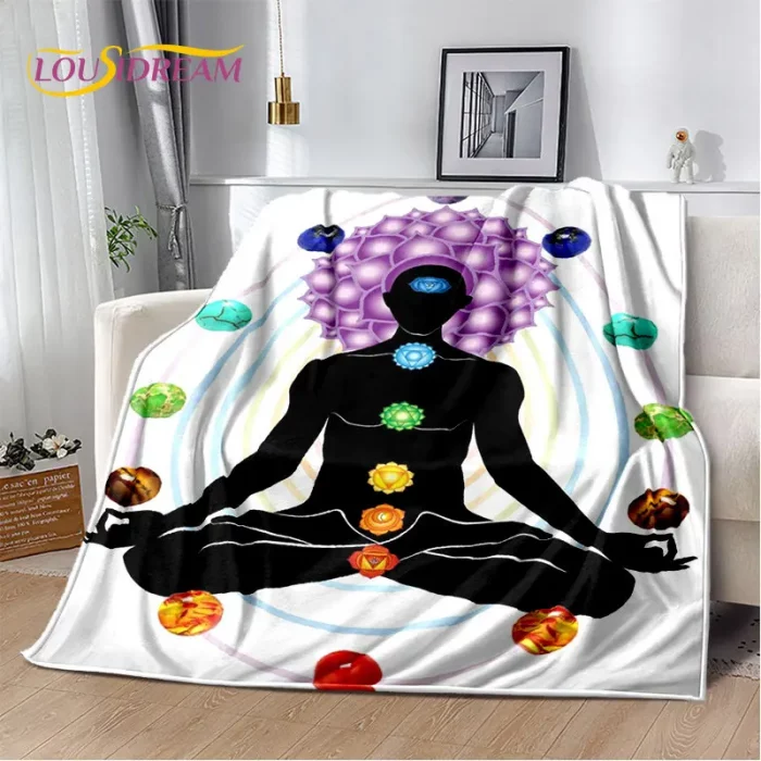 Rainbow 7 Chakra Mandala Bohemia Soft Plush Blanket,Flannel Blanket Throw Blanket for Living Room Bedroom Bed Sofa Picnic Cover - Image 7