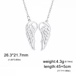 Wing Necklace Angel Chain Supernatural Amulet Gift For Woman Man Stainless Steel Talisman Pendant Fashion Jewelry - Image 6