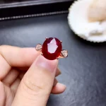 Natural New 10*12mm Burning Pigeon Blood Ruby Gemstone Fashion Ring for Women Real 925 Sterling Silver Fine Jewelry - Image 7
