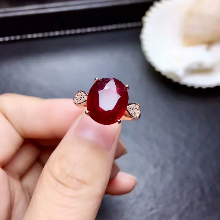 Natural New 10*12mm Burning Pigeon Blood Ruby Gemstone Fashion Ring for Women Real 925 Sterling Silver Fine Jewelry - Image 7