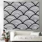 Hot Stamping Yin Yang Mandala Tapestry Home Decor Black Wall Hanging Gossip Tapestry Cloth Fabric Tapestries Blanket Beach Towel - Image 5