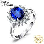 JewelryPalace Princess Diana Created Blue Sapphire 925 Sterling Silver Engagement Ring Ruby Natural Amethyst Citrine Blue Topaz - Image 2