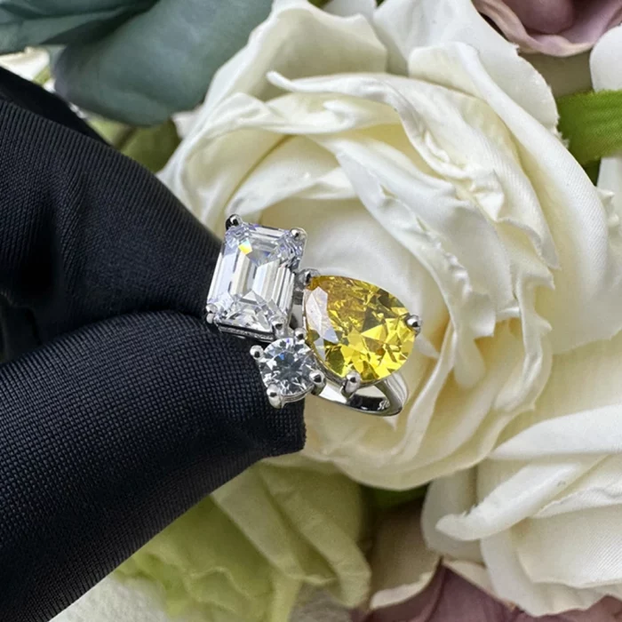 Wong Rain 100% 925 Sterling Silver Lab Sapphire Aquamarine Citrine Gemstone Ring For Women Engagement Fine Jewelry Wholesale - Image 7