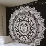 150cm Mandala Print Tapestry Wall Hanging Carpet Throw Yoga Beach Mat Blanket Large Sleeping Pad Wall Art Tapestry Decorations - Image 3