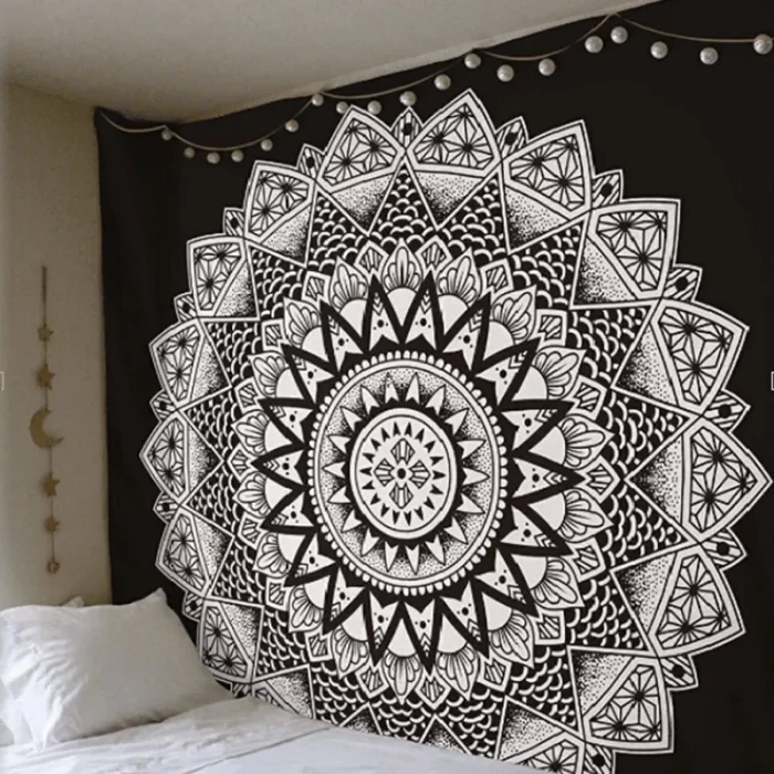 150cm Mandala Print Tapestry Wall Hanging Carpet Throw Yoga Beach Mat Blanket Large Sleeping Pad Wall Art Tapestry Decorations - Image 3