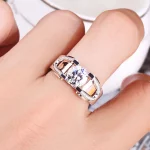 14K white gold Mens Ring Luxury Invisible Setting Natural Diamond Jewelry Hiphop/Rock Silver 925 Jewelry Wide Ring Men women - Image 4