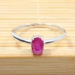 Classic Ruby Wedding Ring for Woman 4mm * 6mm Genuine Ruby Silver Ring Sterling Silver Ruby Ring Real Silver Gemstone Jewelry - Image 4