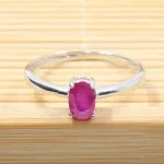 Classic Ruby Wedding Ring for Woman 4mm * 6mm Genuine Ruby Silver Ring Sterling Silver Ruby Ring Real Silver Gemstone Jewelry