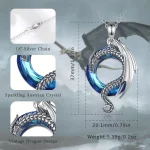 Eudora Real 925 Sterling Silver Dragon Neckalce for Women Luxury Austrian Crystal Cool Dragon Pendants Necklaces Trendy Jewelry - Image 3