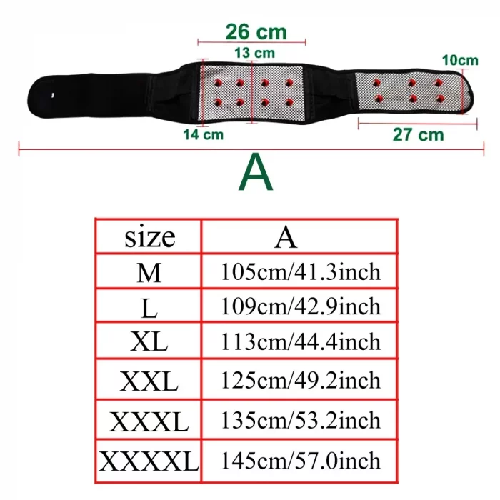 Tcare M - 4XL Adjustable Tourmaline Self Heating Magnetic Therapy Back Waist Support Belt Lumbar Brace Massage Band Health Care - Image 7