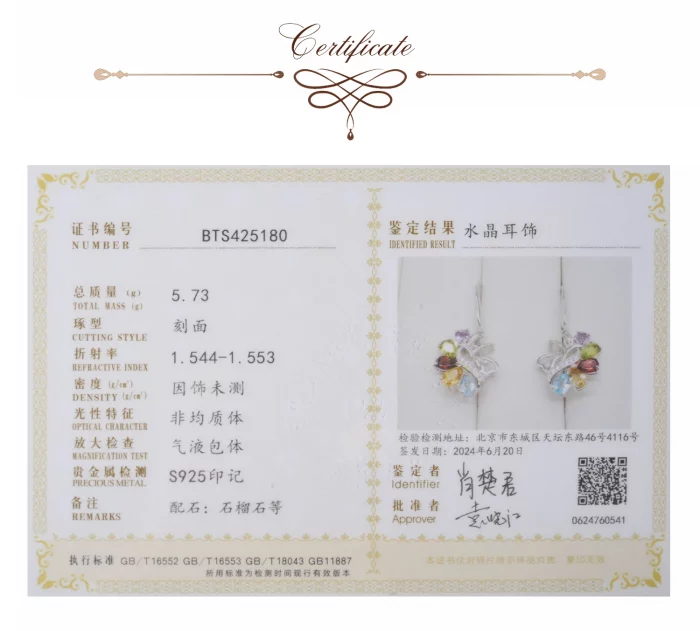 Potiy Natural Pear Citrine Peridot Amethyst Garnet Sky Blue Topaz Dangle Drop Earrings 925 Sterling Silver For Women Daily Party - Image 4