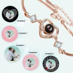 Custom Photo Projection Bracelet Heart Zircona Pendant Stainless Steel Couple DIY Picture Inside Bracelet For Women Jewelry - Image 5