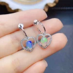 FS Fashion Real S925 Sterling Silver Inlay Natural Opal Earrings With Certificate Fine Weddings Jewelry for Women MeiBaPJ - Image 6