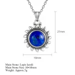 925 Sterling Silver Necklace Natural Lapis Lazuli Pendants Necklace for Women Wedding Anniversary Party Gifts Jewelry - Image 7