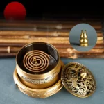 Retro Alloy Three-legged Incense Burner Base Set Incense Art Decorative Indoor/tea Room/soothing Purifying Aromatherapy Stove - Image 6