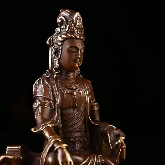 Feng Shui Copper Lucky Guanyin Ornaments Home Office Small Offering Buddha Statue Bodhisattva Decor - Image 4