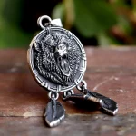 new stainless steel Amulet Viking Slavic God Symbol Warding Veles Bear Paw feather Pendant Necklace Jewelry - Image 4