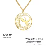 Dawapara Mythological Animals Phoenix Necklace Powerful Totem Celtics Crescent Moon Protection Amulet Stainless Steel Jewelry - Image 7