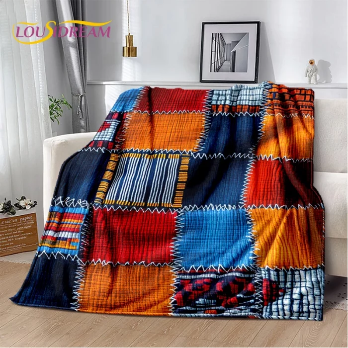 3D Ethiopia Colorful Flower Woven Art Baskets Mandala Soft Plush Blanket,Flannel Throw Blanket for Living Room Bedroom Bed Sofa - Image 5