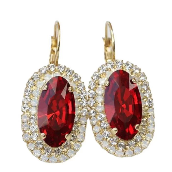 Emerald Earrings Luxury Green Crystal Earrings Big Gem Earrings Women's Black Zircon Jewelry Women's Fashion Elegant Earrings - Image 6