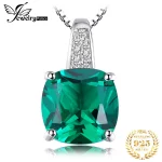 JewelryPalace Simulated Nano Green Emerald Created Ruby 925 Sterling Silver Pendant Necklace Women Gemstone Solitaire No Chain - Image 2
