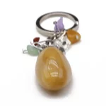 Natural Stone Key Chain Healing Keychains Gem Quartz Fluorite Citrine Irregular Stone Pendants Charms for Women Men Jewelry - Image 6