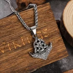 European & American Zinc Alloy Necklace Viking Triangle Celtic Knot Men's Pendant Necklace Retro Style Jewelry Accessories - Image 2