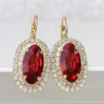 Emerald Earrings Luxury Green Crystal Earrings Big Gem Earrings Women's Black Zircon Jewelry Women's Fashion Elegant Earrings - Image 5