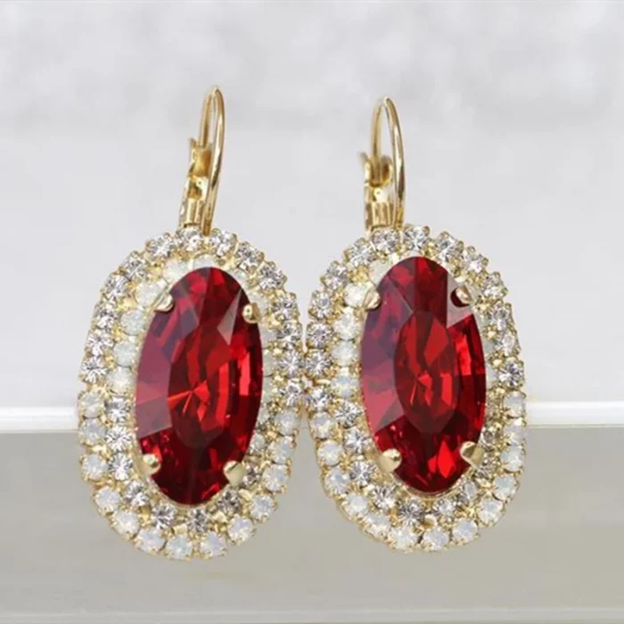 Emerald Earrings Luxury Green Crystal Earrings Big Gem Earrings Women's Black Zircon Jewelry Women's Fashion Elegant Earrings - Image 5
