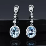 Sterling Silver 925 Natural Aquamarine Drop Earrings for Women Timeless Design Delicate Female Jewelry Wedding Luxury Earrings - Image 2