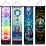 Seven Chakra Tapestry ,Hippie Mandala Chakras Wall Hanging , Yoga Meditation Tapestries for Spiritual Room Decor , 12.8"x 51.2" - Image 3