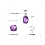 JewelryPalace Rose Gold Yellow Gold Plated Natural Amethyst Citrine Garnet Topaz 925 Sterling Silver Pendant Necklace No Chain - Image 5