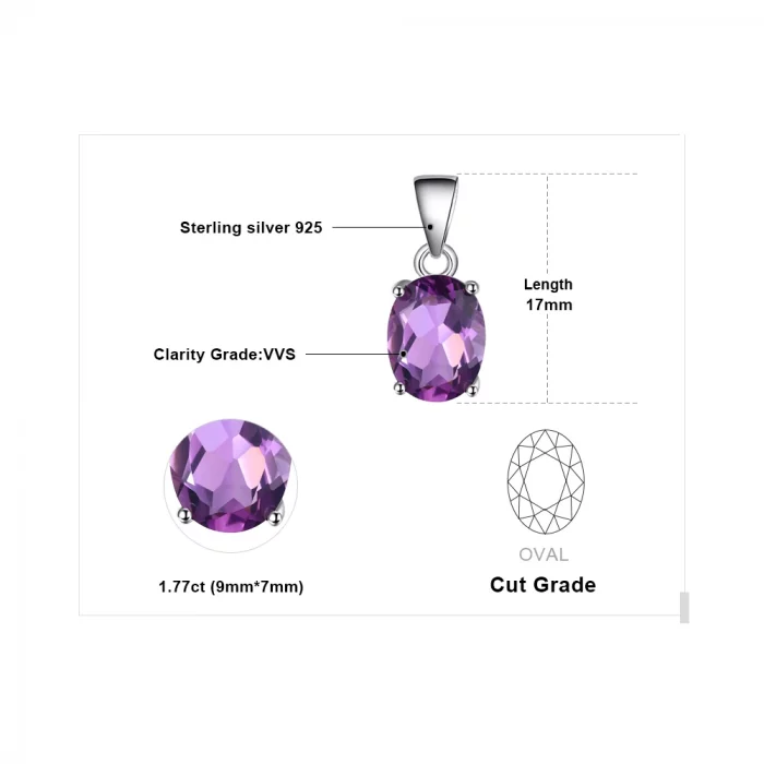 JewelryPalace Rose Gold Yellow Gold Plated Natural Amethyst Citrine Garnet Topaz 925 Sterling Silver Pendant Necklace No Chain - Image 5