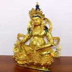 High Quality Copper Yellow God of Wealth Buddha Statue Tools Tantric Home Office Decoration - Image 4