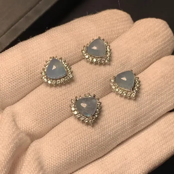 HEYYA STONE Oval Natural Aquamarine Stud Earrings For Women stainless steel Simple Fine Jewelry Stone Gemstone Classic Style - Image 9
