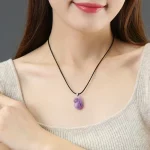 Natural Amethyst Irregular Rough Stone Pendant Clavicle Transparent Quartz Lady Fashion Jewelry Healing Lucky Necklace Gift - Image 5