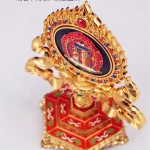 Multicolor Tibetan Alloy Engraving Inlaid Gem Ten Phase at Ease Mirror ​Handicraft Auspicious Altars Tribute Desktop Decorative - Image 4