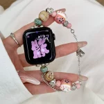 Bohemian bead bracelet compatible with iWatch strap 38mm 40mm 41mm 42mm 44mm 45mm 49mm for women, fashionable handmade elastic s - Image 2