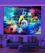 Trippy Tapestry UV Reactive Fluorescent Mandala Hippie Skull Wall Hanging Cloth Bohemia Home Room Decor Kawaii Wall Decoration - Image 4