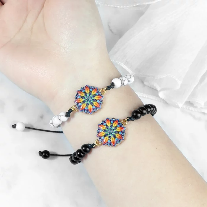 Handmade 6mm Natural Stone Braided Bracelet for Women Men Charn Flower Phantoscope Bangles Malachite Onyx Beads Bracelet Jewelry - Image 5